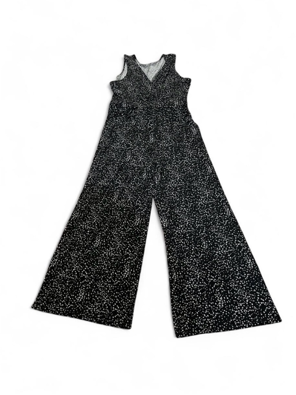 Korye Jumpsuit Sz 2XL Geometric Super Stretchy Pockets Wide Leg Ruching